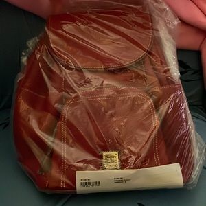 DOONEY & BOURKE LARGE RED LEATHER BACKPACK NWT.